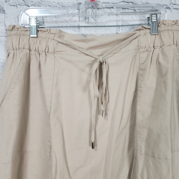 kancy kole knee length skirt Sz 2XL pockets waist string a line A7 - Picture 2 of 3